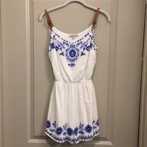 White and blue romper
